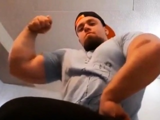 Muscular Hunk Caught Jerking Off Alone